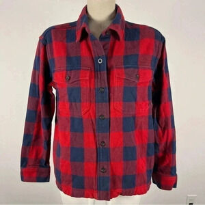 ❤️ Eddie Bauer boyfriend flannel long sleeve shirt M